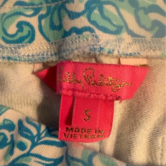 Lilly Pulitzer Hainsley Knit Jogger Pant Resort White Took Me By Sunrise Small - Picture 9 of 11